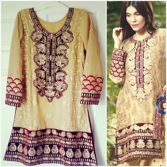 Pakistani designer Mina Hasan Shalwar suit - Picture 1 of 8